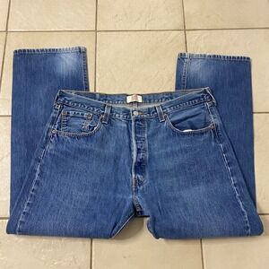 Levi's 501 Men's Medium Wash Straight Leg Button Fly Jeans Size 38x30